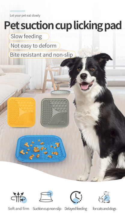 Pet Supplies Silicone Pet Licking Mat Cat Anti-choking With Slow Food Bowl Puppy Bath Distracted Licking Plate Cutlery