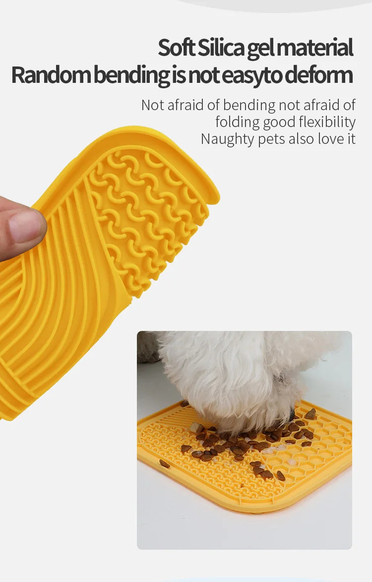 Pet Supplies Silicone Pet Licking Mat Cat Anti-choking With Slow Food Bowl Puppy Bath Distracted Licking Plate Cutlery