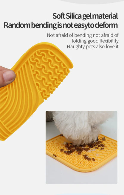 Pet Supplies Silicone Pet Licking Mat Cat Anti-choking With Slow Food Bowl Puppy Bath Distracted Licking Plate Cutlery