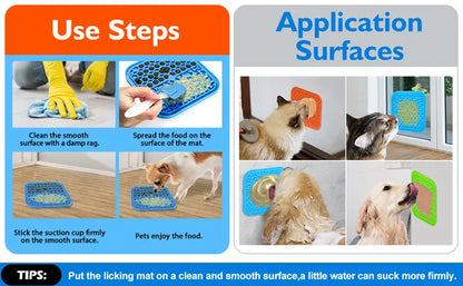Pet Supplies Silicone Pet Licking Mat Cat Anti-choking With Slow Food Bowl Puppy Bath Distracted Licking Plate Cutlery